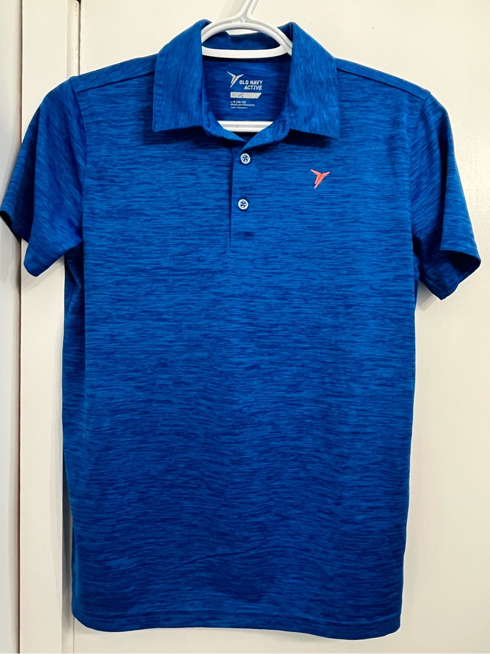 Boys OLD NAVY Active Blue Go-Dry Performance Polo Shirt Size L 10-12